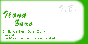 ilona bors business card